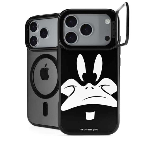 Looney Tunes Daffy Duck Plain Black and White iPhone 17 Pro Max Kickstand Case