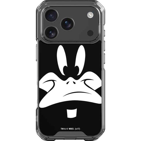 Looney Tunes Daffy Duck Plain Black and White iPhone 18 Pro Clear Case
