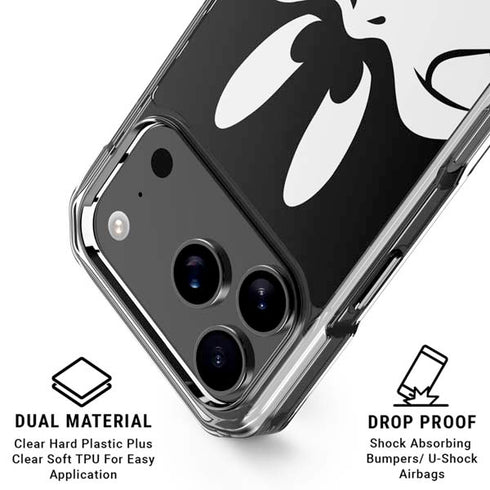 Looney Tunes Daffy Duck Plain Black and White iPhone 18 Pro Clear Case