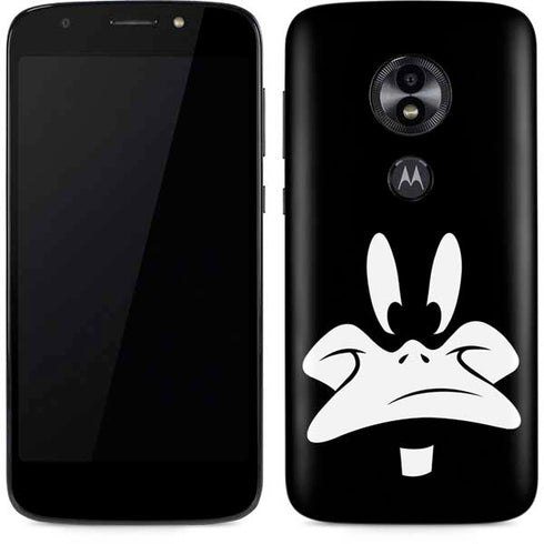 Looney Tunes Daffy Duck Plain Black and White Moto E5 Play Skin