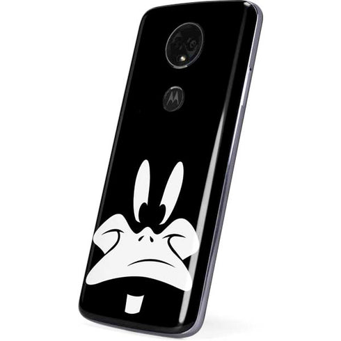 Looney Tunes Daffy Duck Plain Black and White Moto E5 Plus Skin