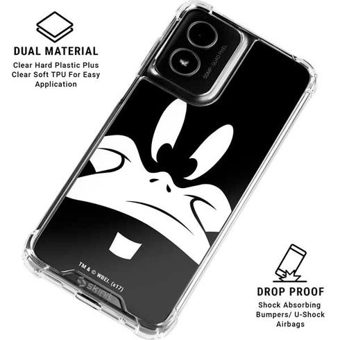 Looney Tunes Daffy Duck Plain Black and White Moto G Power 5G (2024) Clear Case
