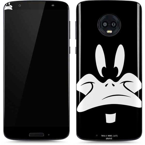 Looney Tunes Daffy Duck Plain Black and White Moto G6 Skin