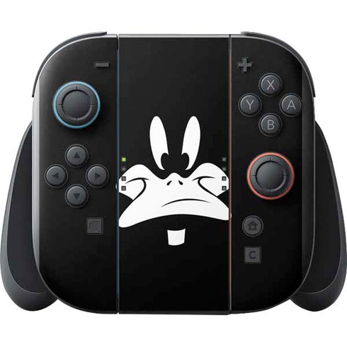 Looney Tunes Daffy Duck Plain Black and White Nintendo Switch 2 (2025) with Joy-Con Skin