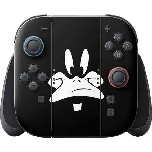 Looney Tunes Daffy Duck Plain Black and White Nintendo Switch 2 (2025) Joy-Con Controller Skin
