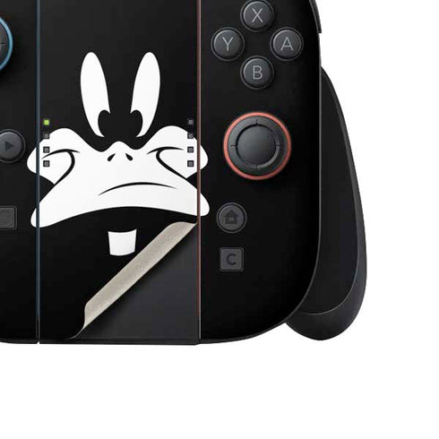 Looney Tunes Daffy Duck Plain Black and White Nintendo Switch 2 (2025) Joy-Con Controller Skin
