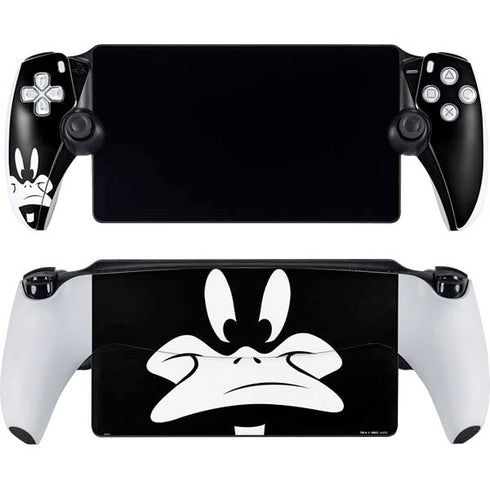 Looney Tunes Daffy Duck Plain Black and White PlayStation Portal Remote Player Skin