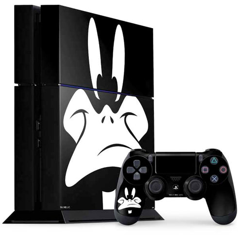 Looney Tunes Daffy Duck Plain Black and White PlayStation PS4 Skins