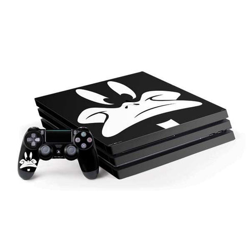 Looney Tunes Daffy Duck Plain Black and White PlayStation PS4 Skins