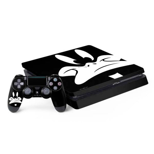 Looney Tunes Daffy Duck Plain Black and White PlayStation PS4 Skins