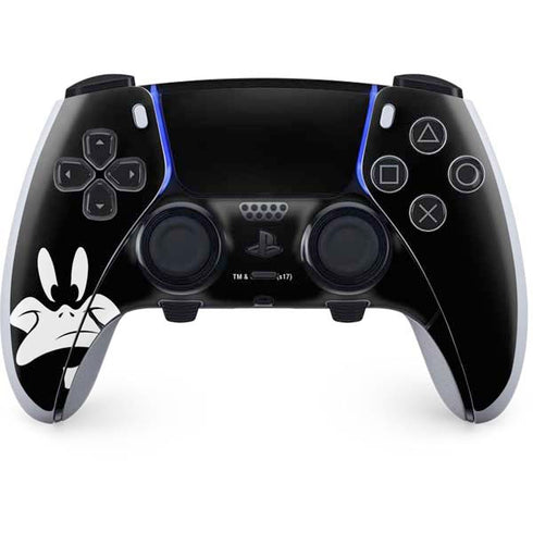 Looney Tunes Daffy Duck Plain Black and White PS5 DualSense Edge Pro Controller Skin
