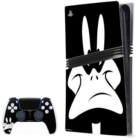 Looney Tunes Daffy Duck Plain Black and White PS5 Pro Bundle Skin