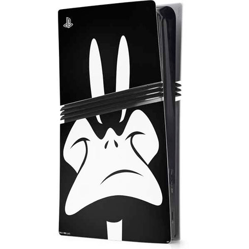 Looney Tunes Daffy Duck Plain Black and White PS5 Pro Console Skin