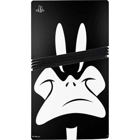 Looney Tunes Daffy Duck Plain Black and White PS5 Pro Console Skin