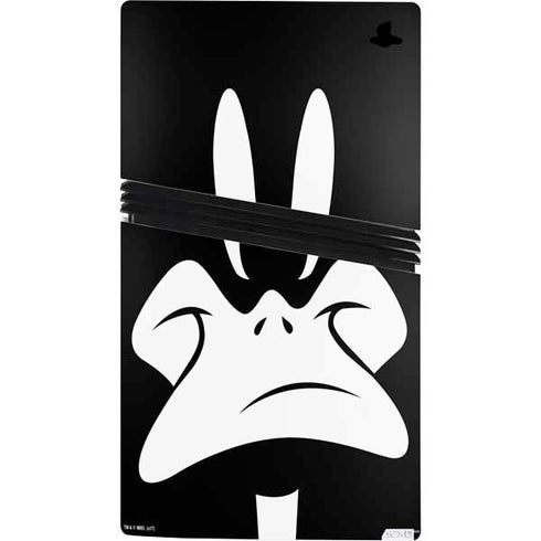Looney Tunes Daffy Duck Plain Black and White PS5 Pro Console Skin