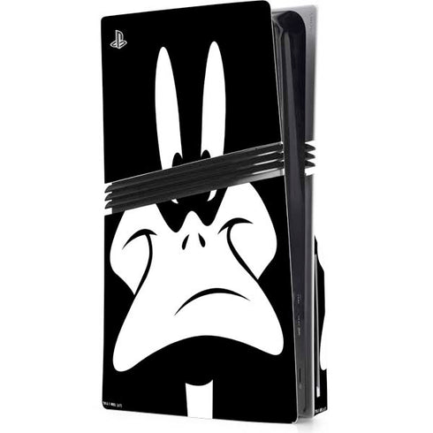Looney Tunes Daffy Duck Plain Black and White PlayStation PS5 Skins