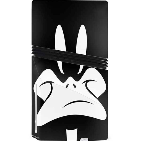 Looney Tunes Daffy Duck Plain Black and White PS5 Pro Disk Console Skin