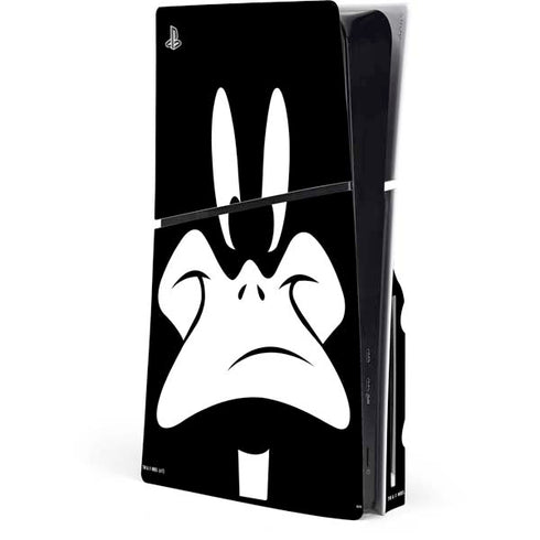 Looney Tunes Daffy Duck Plain Black and White PlayStation PS5 Skins