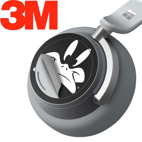 Looney Tunes Daffy Duck Plain Black and White Surface Headphones Skin
