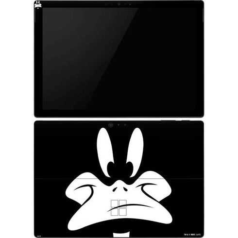 Looney Tunes Daffy Duck Plain Black and White Surface Pro 6 Skin