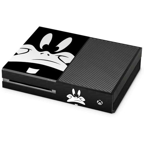Looney Tunes Daffy Duck Plain Black and White Xbox One Console Skin