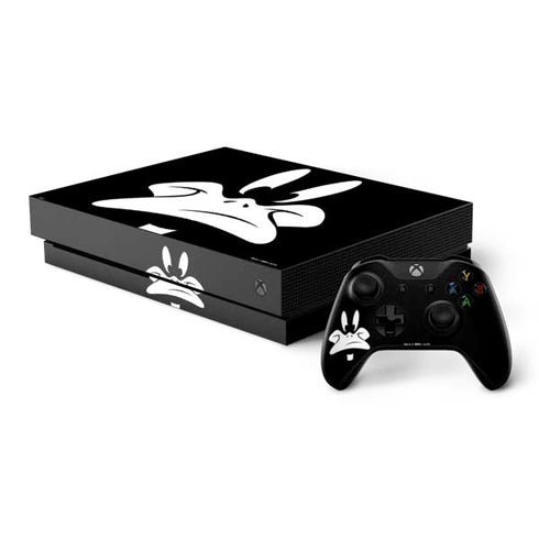 Looney Tunes Daffy Duck Plain Black and White Xbox One X Bundle Skin