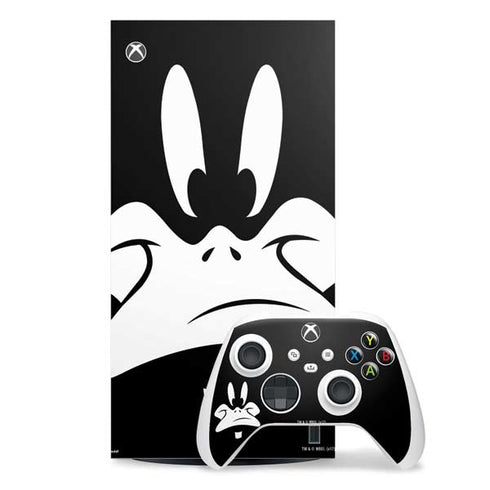 Looney Tunes Daffy Duck Plain Black and White Xbox Series X Skins