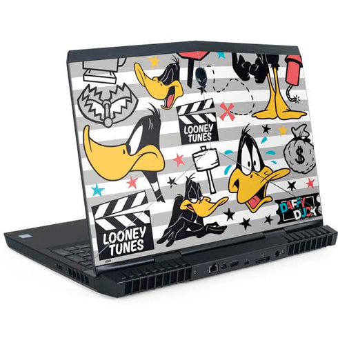 Looney Tunes Daffy Duck Striped Patches Dell Alienware Skin