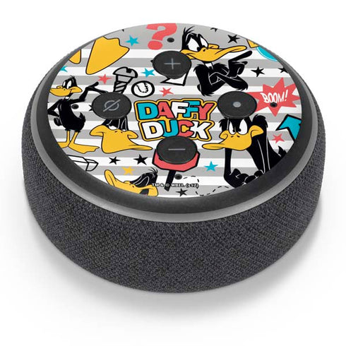 Looney Tunes Daffy Duck Striped Patches Amazon Echo Dot Skin