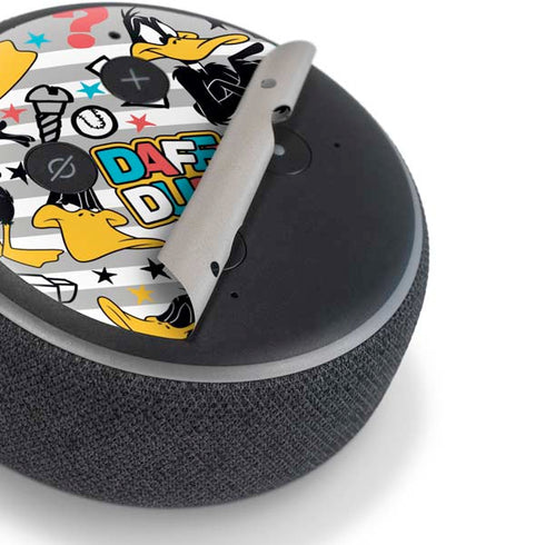 Looney Tunes Daffy Duck Striped Patches Amazon Echo Dot Skin