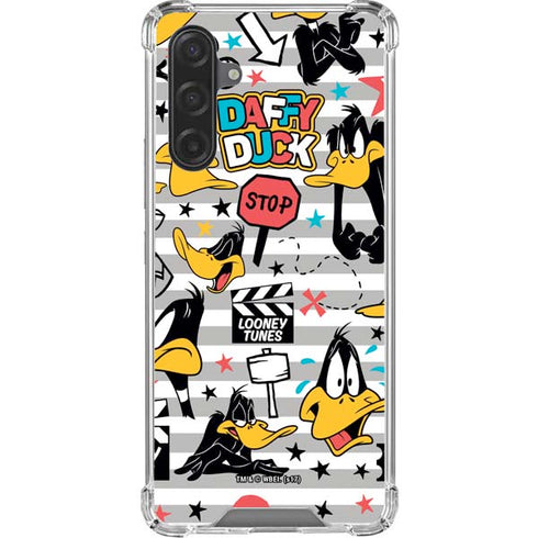 Looney Tunes Daffy Duck Striped Patches Galaxy A17 Clear Case