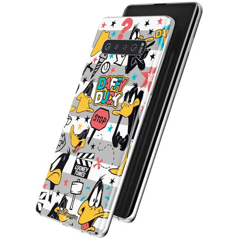 Looney Tunes Daffy Duck Striped Patches Galaxy S10 Plus Skin