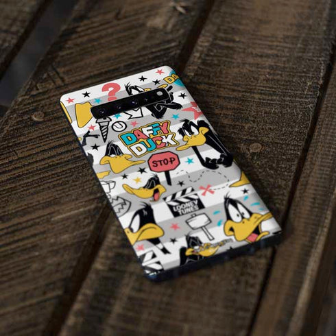 Looney Tunes Daffy Duck Striped Patches Galaxy S10 Plus Skin