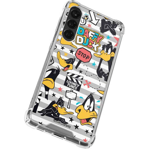 Looney Tunes Daffy Duck Striped Patches Galaxy S24 FE Clear Case