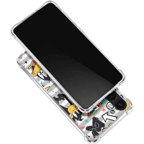Looney Tunes Daffy Duck Striped Patches Galaxy S24 FE Clear Case