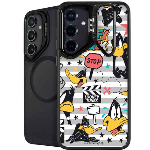 Looney Tunes Daffy Duck Striped Patches Galaxy S25 Plus Kickstand Case