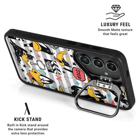 Looney Tunes Daffy Duck Striped Patches Galaxy S24 Plus Kickstand Case