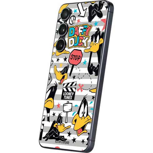 Looney Tunes Daffy Duck Striped Patches Galaxy S25 Skin