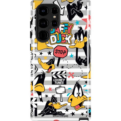 Looney Tunes Daffy Duck Striped Patches Galaxy S25 Ultra Impact Case