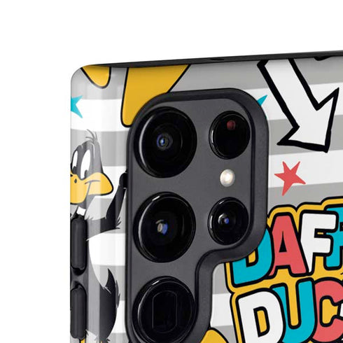 Looney Tunes Daffy Duck Striped Patches Galaxy S25 Ultra Impact Case