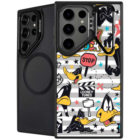 Looney Tunes Daffy Duck Striped Patches Galaxy S25 Ultra Kickstand Case