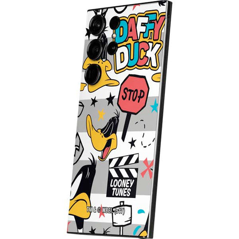 Looney Tunes Daffy Duck Striped Patches Galaxy S24 Ultra Skin