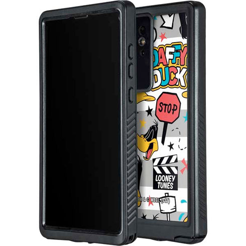 Looney Tunes Daffy Duck Striped Patches Galaxy S24 Ultra Waterproof Case