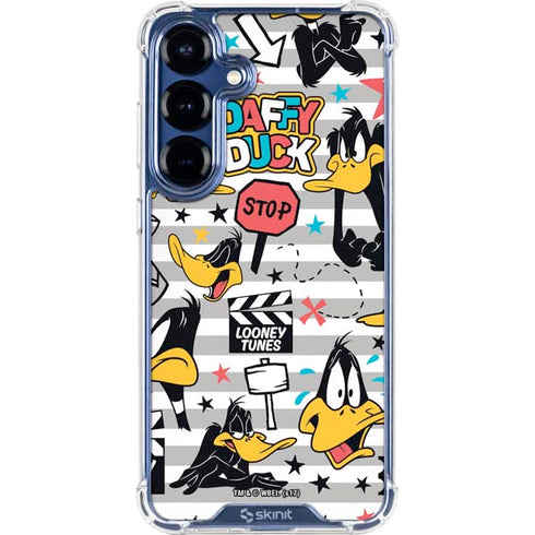Looney Tunes Daffy Duck Striped Patches Galaxy S25 Plus Clear Case