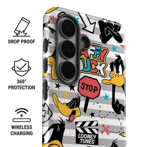 Looney Tunes Daffy Duck Striped Patches Galaxy S26 Impact Case
