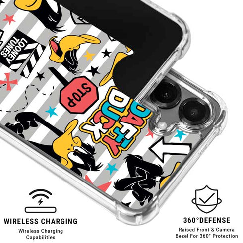 Looney Tunes Daffy Duck Striped Patches Galaxy S26 Plus Clear Case