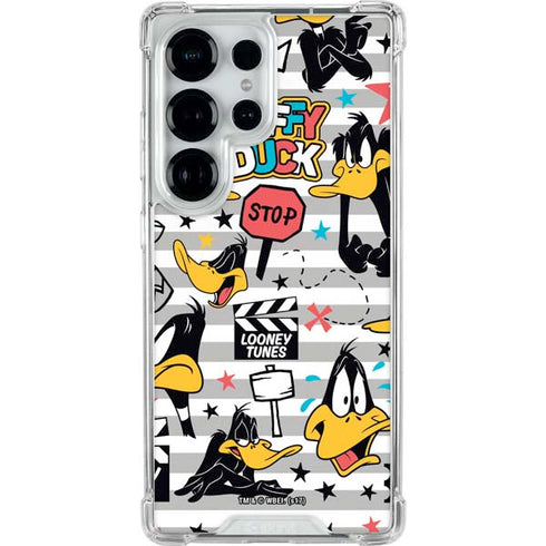 Looney Tunes Daffy Duck Striped Patches Galaxy S26 Ultra Clear Case