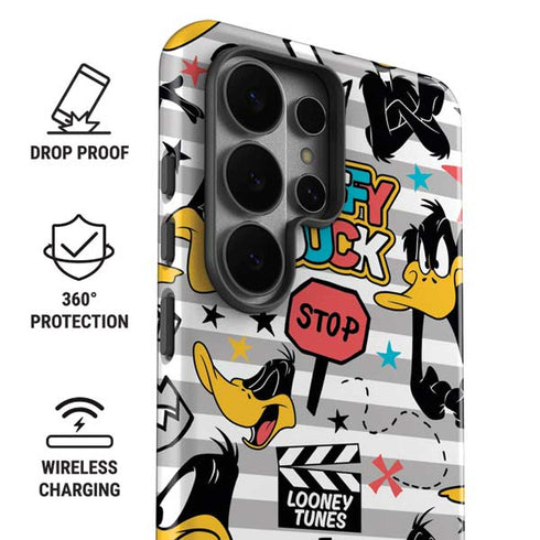 Looney Tunes Daffy Duck Striped Patches Galaxy S26 Ultra Impact Case