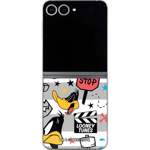 Looney Tunes Daffy Duck Striped Patches Galaxy Z Flip6 Skin
