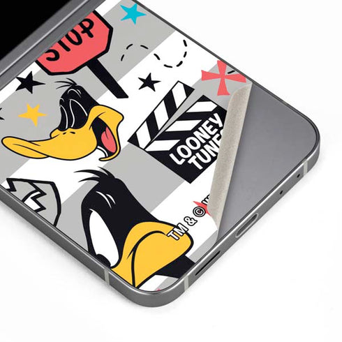 Looney Tunes Daffy Duck Striped Patches Galaxy Z Flip6 Skin